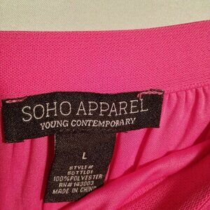 Hot Pink Ruffle Tulle Maxi Skirt – Layered Mesh – Elastic Waist – Size L